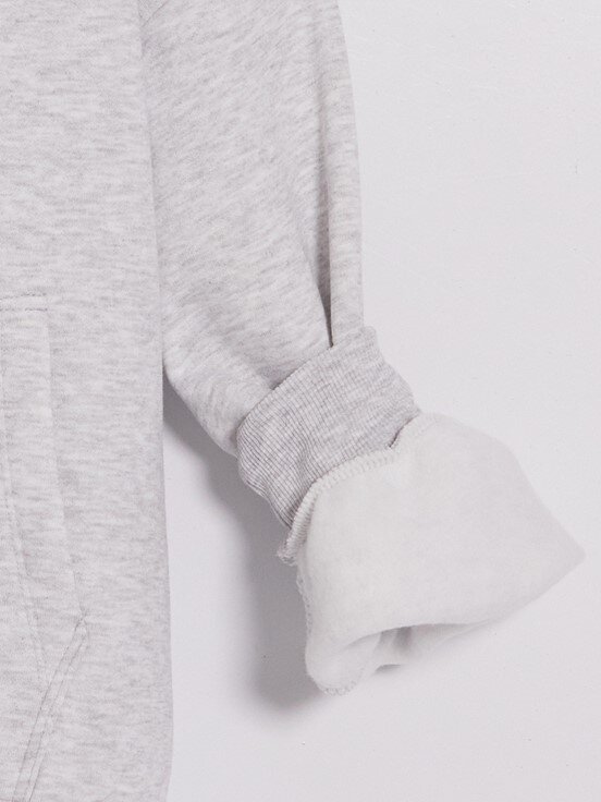 Fermuarlı Sweatshirt GRİ MELANJ