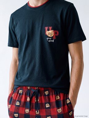 Pijama Takım LACİVERT BASKILI