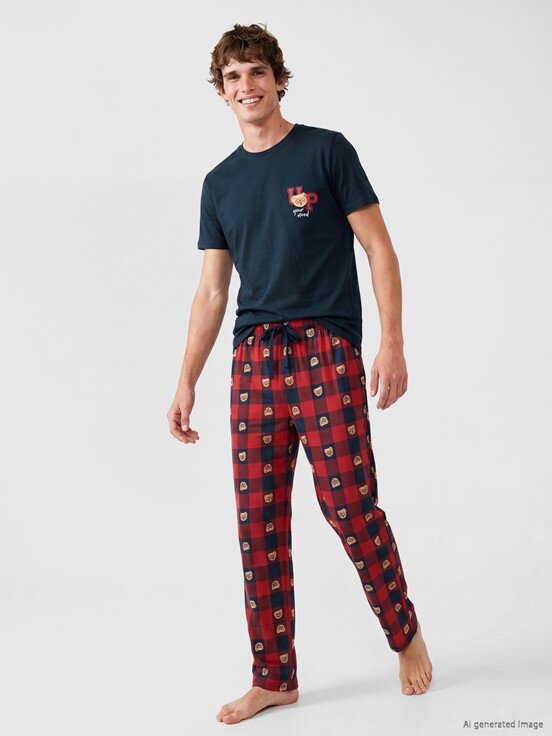 Pijama Takım LACİVERT BASKILI