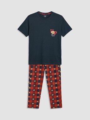Pijama Takım LACİVERT BASKILI