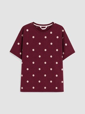Kaprili Pijama Takımı BORDO BASKILI