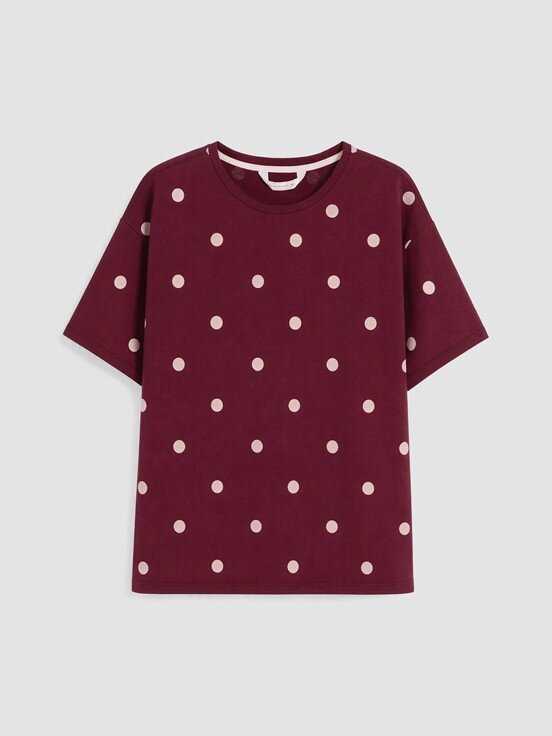 Kaprili Pijama Takımı BORDO BASKILI