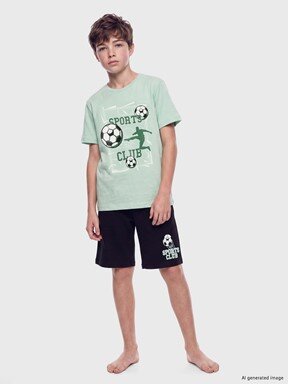 Şortlu Pijama Takımı MAT YEŞİL