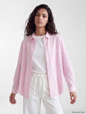 Gömlek PEMBE ÇİZGİLİ