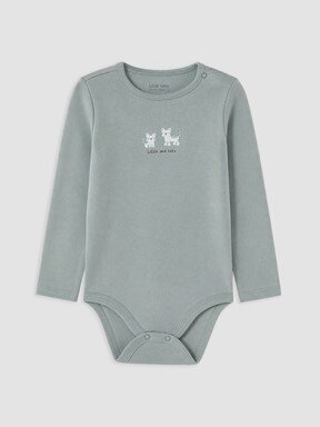 Çıtçıtlı Body BEJ BASKILI