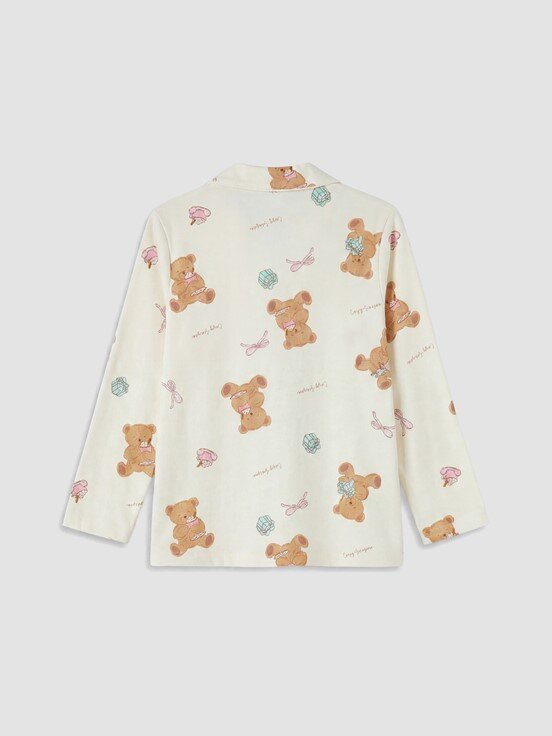 Pijama Takım AÇIK BEJ BASKILI