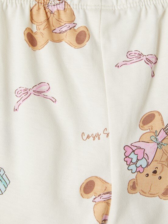 Pijama Takım AÇIK BEJ BASKILI