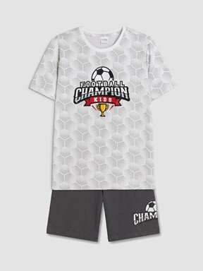 Şortlu Pijama Takımı BEYAZ BASKILI
