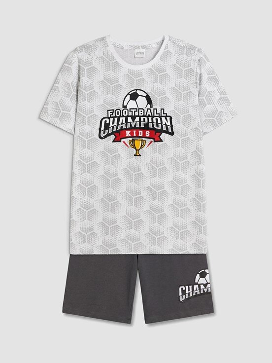 Şortlu Pijama Takımı BEYAZ BASKILI