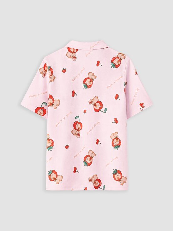 Pijama Takım PEMBE BASKILI