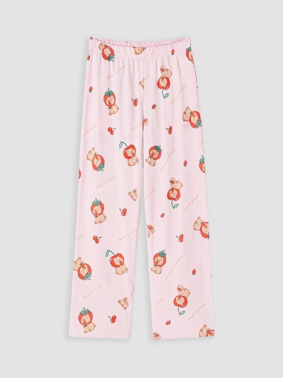 Pijama Takım PEMBE BASKILI