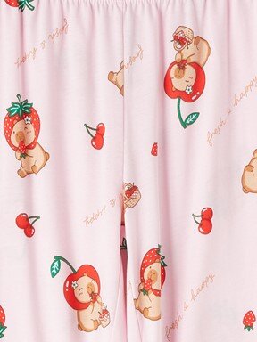 Pijama Takım PEMBE BASKILI