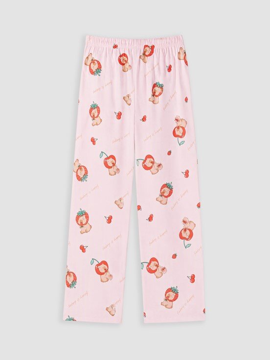 Pijama Takım PEMBE BASKILI