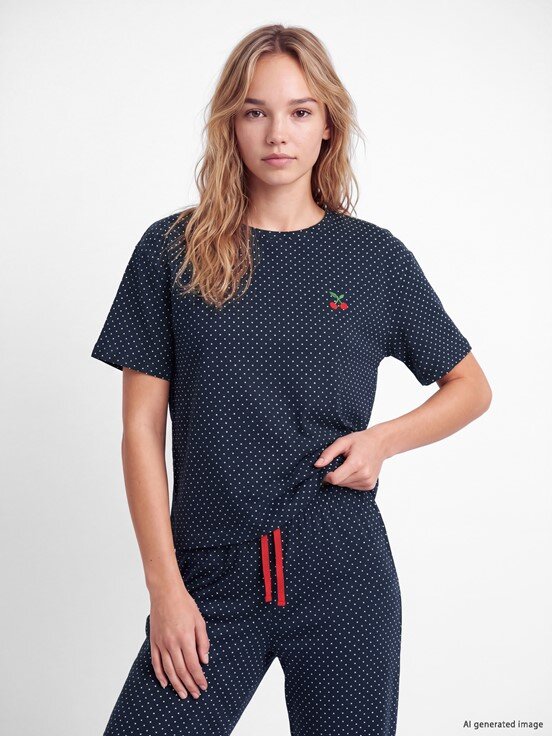 Pijama Takım LACİVERT BASKILI