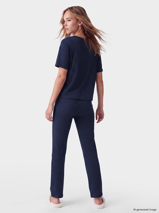 Pijama Takım LACİVERT BASKILI