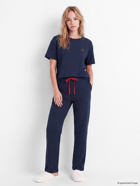 Pijama Takım LACİVERT BASKILI
