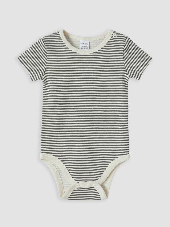 Çıtçıtlı Body KOYU KREM BASKILI