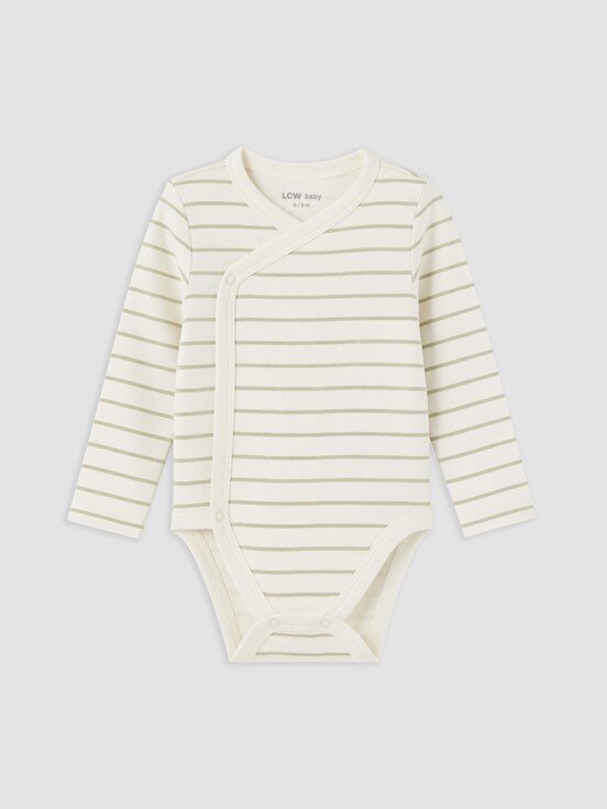 Çıtçıtlı Body KREM BASKILI
