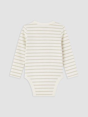 Çıtçıtlı Body KREM BASKILI