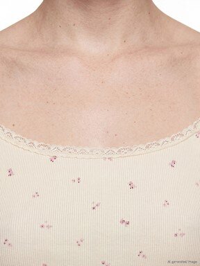 Pijama Takım BEJ BASKILI