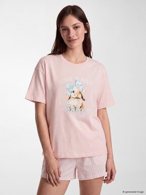 Şortlu Pijama Takımı KIRMIZI EKOSELİ