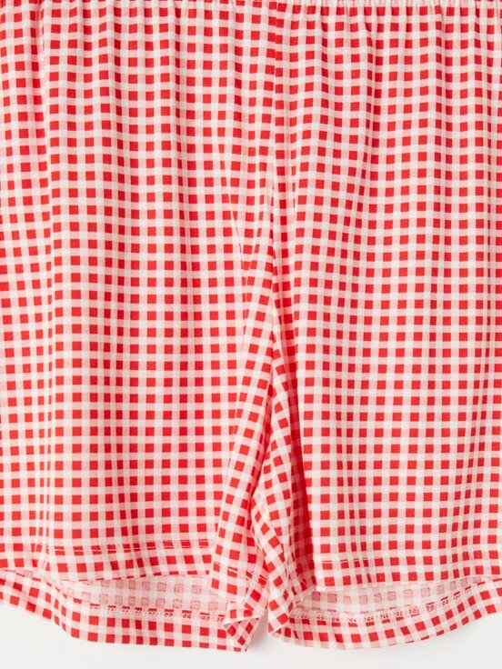 Şortlu Pijama Takımı KIRMIZI EKOSELİ