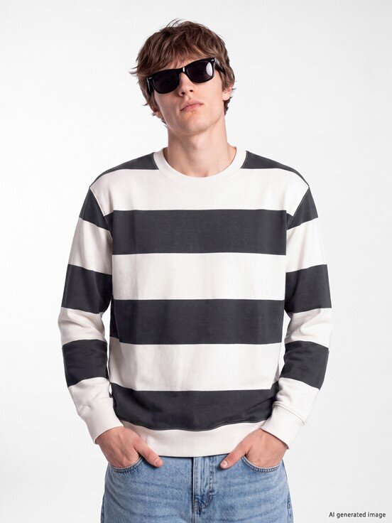 Sweatshirt YEŞİL ÇİZGİLİ