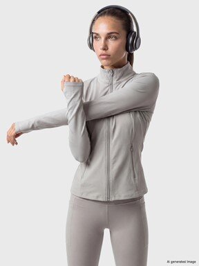 Fermuarlı Sweatshirt AÇIK GRİ
