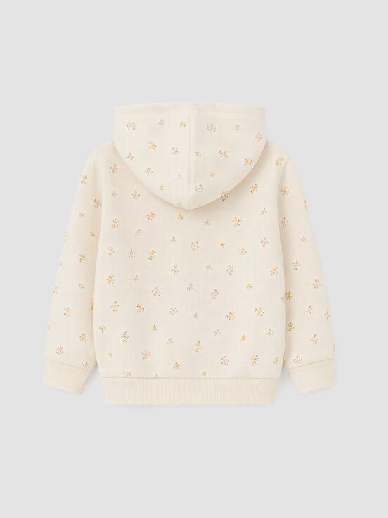 Fermuarlı Sweatshirt EKRU BASKILI