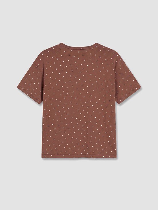 Şortlu Pijama Takımı AÇIK KAHVERENGİ BASKILI