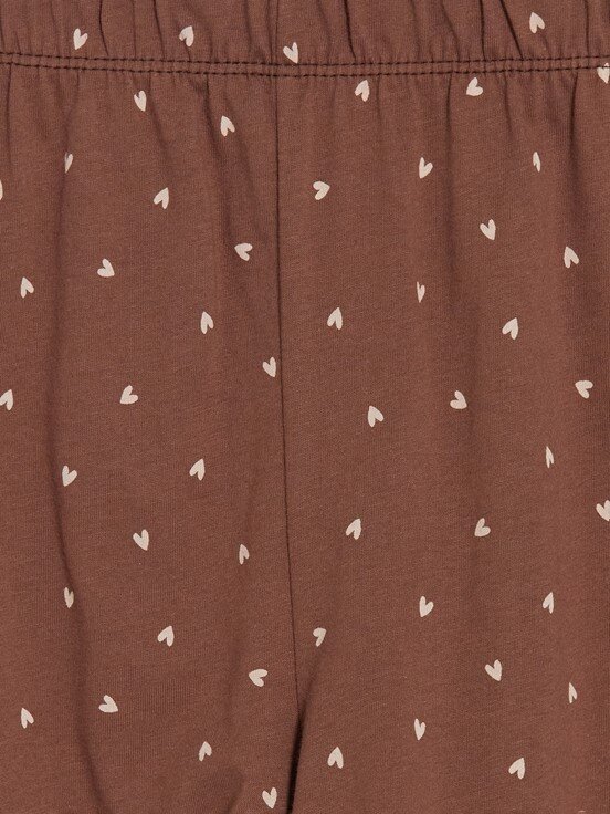 Şortlu Pijama Takımı AÇIK KAHVERENGİ BASKILI