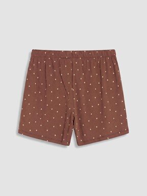 Şortlu Pijama Takımı AÇIK KAHVERENGİ BASKILI