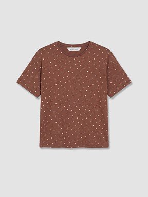 Şortlu Pijama Takımı AÇIK KAHVERENGİ BASKILI