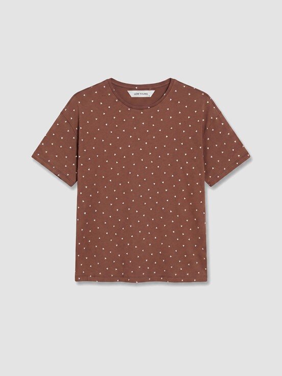 Şortlu Pijama Takımı AÇIK KAHVERENGİ BASKILI