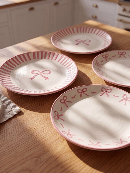 Pasta Tabağı PEMBE BASKILI