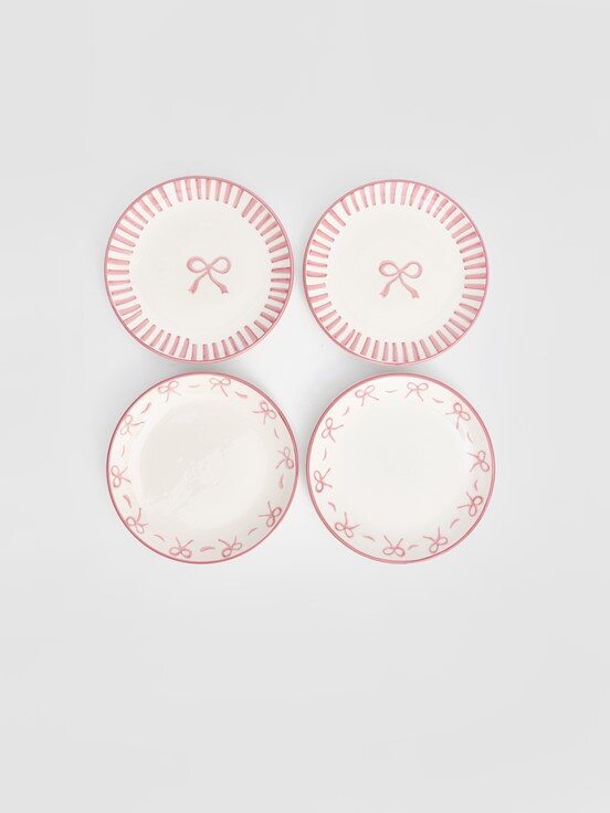 Pasta Tabağı PEMBE BASKILI
