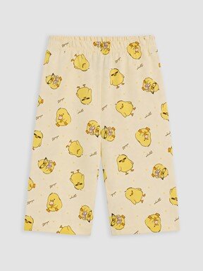 Şortlu Pijama Takımı AÇIK SARI BASKILI