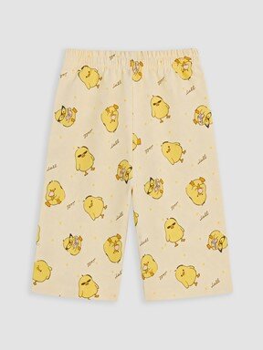 Şortlu Pijama Takımı AÇIK SARI BASKILI