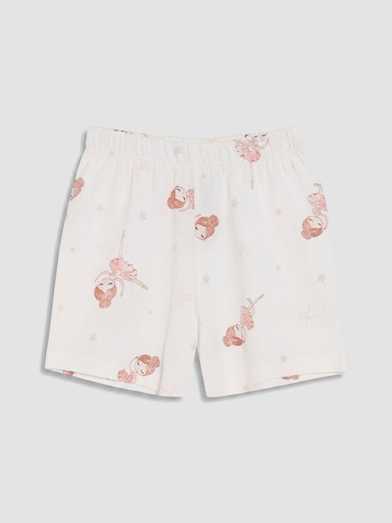 Şortlu Pijama Takımı EKRU BASKILI