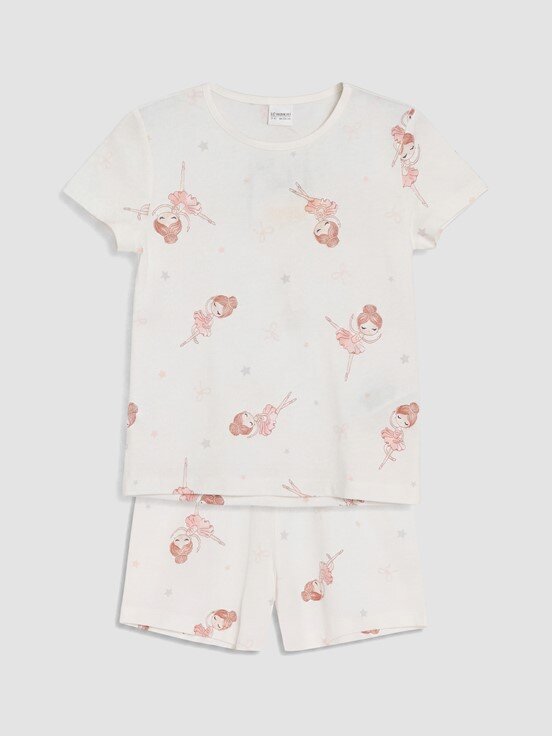 Şortlu Pijama Takımı EKRU BASKILI