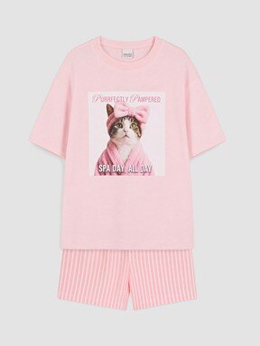 Şortlu Pijama Takımı PEMBE