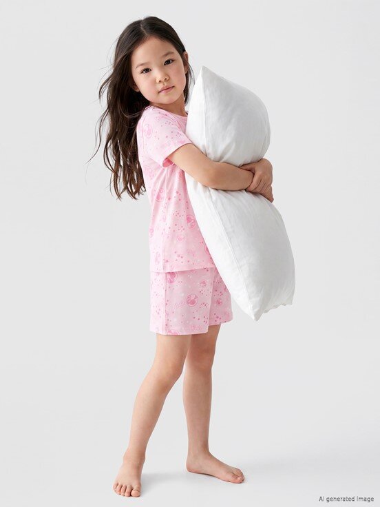 Şortlu Pijama Takımı PEMBE BASKILI