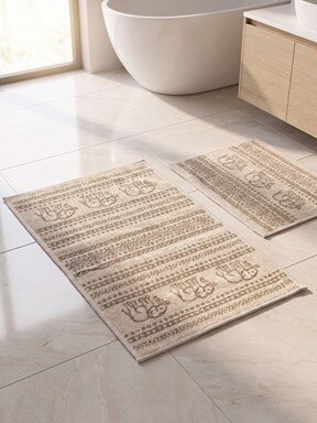 Banyo Paspası EKRU BASKILI