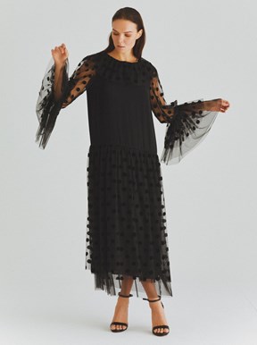 Roman Puantiyeli Abiye Elbise