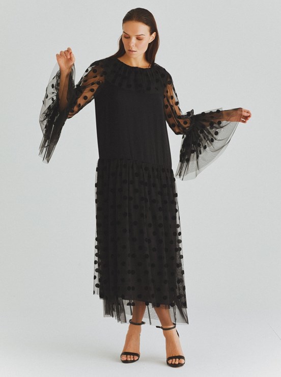 Roman Puantiyeli Abiye Elbise