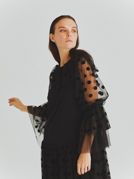 Roman Puantiyeli Abiye Elbise