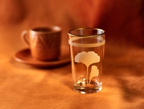 Chapelle - Lovely Ginkgo Leaves 4-lü Kahve Yanı Bardağı Seti - 100ML