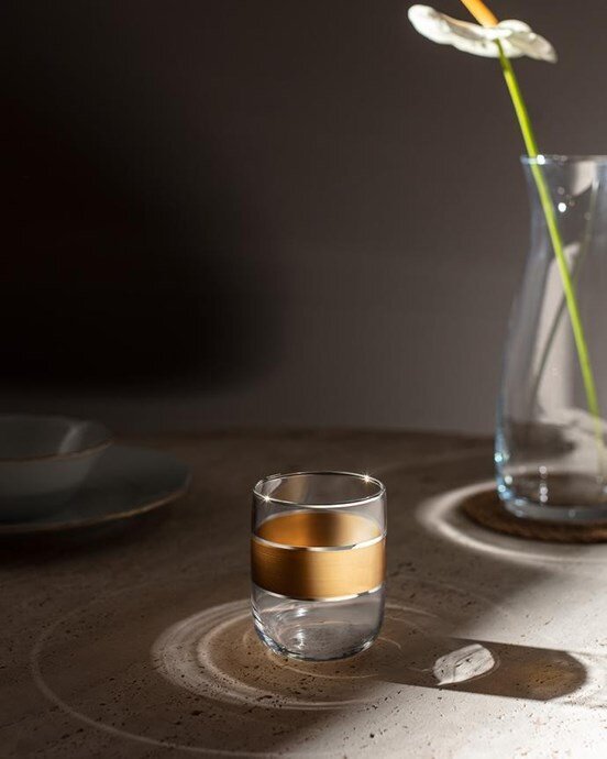 Musette - Heike Gold 4-lü Su Bardağı Seti - 270ML