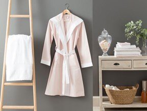Voleta Kapüşonlu Percale Bornoz