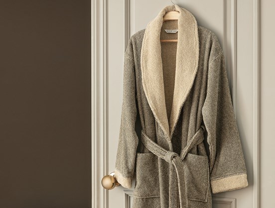 Rick İpliği Boyalı Unisex Şalyaka Bornoz